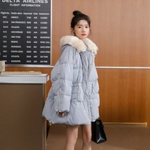 Small winter thickened ins Hong Kong wind cotton-padded women 2020 new long Korean loose padded jacket tide