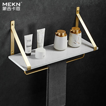 Nordic brass marble clapboard rack multifunctional bathroom towel rack light luxury Wall Wall wall hanging