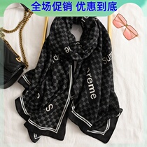 Fashion big shot spring and autumn silk scarf womens spring and autumn linen scarf oversized shawl dual-use versatile thin cotton linen scarf