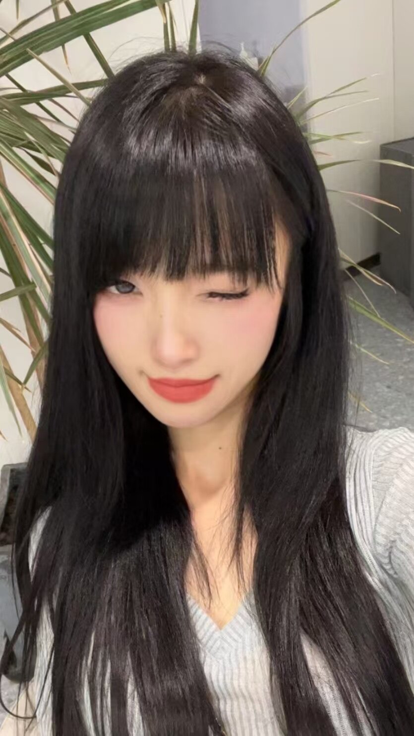 真我黑长直漫画齐刘海假发套 全真发整顶设计 自然隐形无痕贴合 长发飘逸顺滑