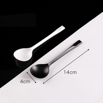 Disposable Spoon Frosted Transparent Plastic Packaging Spoon Rice Spoon Soup Spoon Thickened Black Large Spoon Independent Packaging