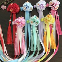 Ancient wind tassels Super fairy flower hairclip Hanfu headwear children Girls performance clothes little girl princess floral headdress jewelry