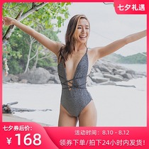 PL goddess flashing sexy one-piece bikini INS Europe and the United States 2021 new hot spring beach thin high-fork swimsuit female