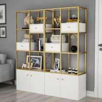 Light luxury bookcase bookshelf study decoration cabinet Nordic simple landing solid wood shelf whole wall combination bookcase