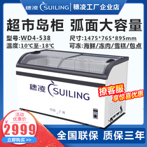 Ear Ling Ice Cabinet WD4-538 Horizontal Commercial Refrigeration Frozen Large Capacity Rush Frozen Ice Cream Supermarket Display Cabinet