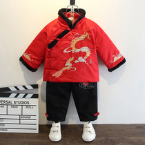 Childrens New Years Eve Tang boys thick winter clothes New Years festive clothes Chinese style childrens clothing