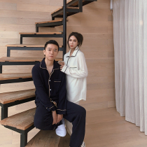 Xixi women Europe station 2020 Winter new side color matching can be worn outside wool home clothes couple pajamas set