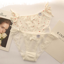 2 Pants Women Lacing cute Tiny pants Japanese Teenage Girl Students Low Waist Fresh Strawberry Mesh Yarn Sexy Seductive