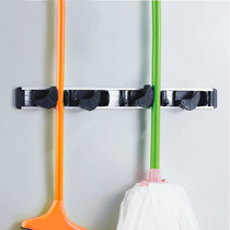 Mop Rack Space Aluminum Multifunctional Broom Rack Hanging with ABS Hook Home Good Helper