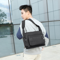 Shoulder bag large capacity Mens backpack waterproof nylon bag Oxford business canvas multi-layer student casual crossbody bag