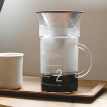 Japanese Kinto hand punch coffee pot set metal filter Cup heat-resistant glass drip filter one-piece pot sharing pot