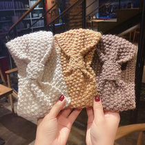  Korean braided cross-knotted handmade wool hair band Simple autumn and winter knitted wide-brimmed warm hair band headband hair accessories