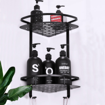 Space aluminum bathroom shelf wall-mounted toilet shower gel storage rack bathroom triangle basket free of punching