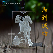 New natural white crystal zodiac horse pendant Inner engraving safe and good luck Mascot horse to successful pendant