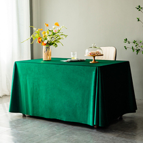 High quality Dutch velvet meeting tablecloth cloth art Office gold velvet tablecloth dark green wine wine red flannel table skirt cover