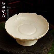 Home Indoor Ceramic Water Fruit Pan Buddha Hall for a pan for the Buddha Guanyin Gompan white porcelain High foot lotus for fruit pan fruit basin