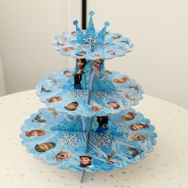 Cake rack disposable paper birthday party three layers plus hard party dessert table decoration paper plate tableware