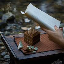 Qingsong Tang Su Working Bronze Furnace Famous Hu Qingsong Fuku Bamboo Report Ping An Incense Burner Red Copper Seal Incense Stove for Fragrant Seal Seal