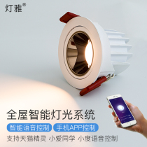 Dengya led downlight Embedded ceiling without main light lighting design Living room aisle COB intelligent dimming spot light