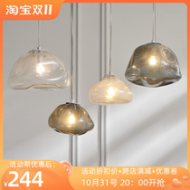 Postmodern designer restaurant chandelier simple creative personality special-shaped glass bar pick empty duplex staircase lighting