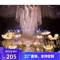  New wedding props luminous peony LED lights lead the way Lighting petal background Wedding arrangement lead the way