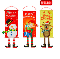 Christmas decoration old man snowman Non-woven poster hanging painting pendant hanging flag hanging scene mall decoration supplies