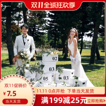 New ins style Korean wedding photography props White digital gift box location tour wedding photo box