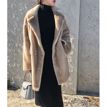 dearyan2021 new imported purple standard small female mink medium and long suit type whole mink mink fur coat