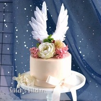 Cake decoration party Swan card beautiful feather Wedding Valentines Day creative handmade feather angel wings