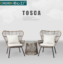 Small table and chairs Three sets of outdoor open-air indoor Nordic garden Leisure single waterproof and rain-proof balcony patio combined