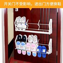 Slipper-free shoe rack shelf hygienic put on the back of the shoe cabinet hanging on the hanging nail-free door on the toilet