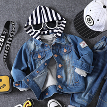 Tide Boy Casual Limbo Hat Jacket Autumn Clothing New Pint Boy Girl Denim Jacket Baby Fashion 100 Hitch Blouse