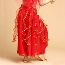 Childrens Indian dance new childrens skirt performance dress Skirt dance color dot dress Childrens national belly dance clothing