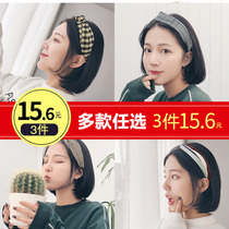 Hairband Korean headdress sweet Mori female chic wind wide side retro ins hair hoop simple headband wash headdress