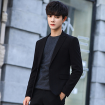 Suit mens autumn and winter new body and leisure 100 hitch suit Korean version Trend handsome business pure color Single West jacket man