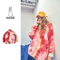 2021BSRABBIT Korean ski sweater single and double board men and women thickened warm pullover stand-up collar pink rolling and dyeing