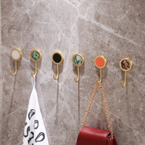 Light luxury free punch adhesive hook strong viscose coat hook door after the wall-mounted walls single brass hook