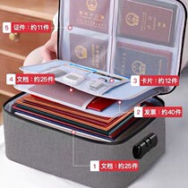 Thickened Credential Intake Package Box Home Family Multilayer Large Capacity Multifunction Box File Passport Finishing Bag card bag