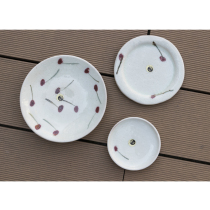 Small Aoigawa Machiya Japanese original imported Shigaraki cherry small plate Japanese-style small fresh ceramic dish plate