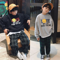 Clearance no boy smiley face plus velvet dress children childrens thick loose warm coat