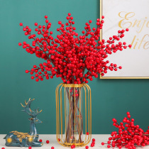 Fortune fruit bouquet red fruit Holly fruit fake flower decoration living room table decoration flower wedding room floral decoration