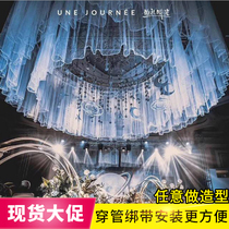 Wedding props ceiling gauze beauty gauze veil stage cloud top gauze decoration Swiss mesh hotel Top cloth wedding ceiling