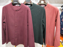 Long-term dependence 8209 middle-aged and elderly womens double-sided brushed skin-friendly velvet plus velvet medium-thick cardigan thermal underwear bottoming shirt