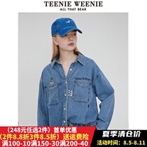 Teenie Weenie Baby Cowboy Cowboy Sleeved Shirt Womans loose shirt TTYP217802I