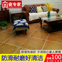American country antique brick round corner brick Guest restaurant floor tile Non-slip American European pastoral balcony tile 500