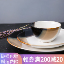 Jade Springs Nordic Ceramic Bowls Dish Cutlery Modern Minimalist Glaze Lower Color Creative Challapan Dish Dish Western Dining Steak Dish