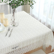 Pure white lace dining table cloth simple modern tea table cloth household table cloth rectangular table mat cover cloth European fabric