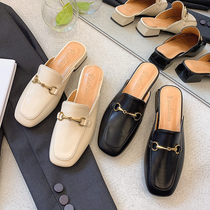 Baotou Half slippers female outside wearing 2022 spring and summer new Korean version 100 lap half ToSingle shoe sloth man Mueller small leather shoes