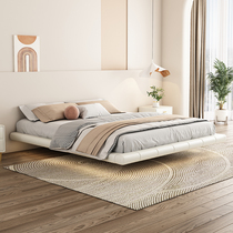 Suspended bed light luxury modern small apartment bedroom without bedside space-saving cream style net red style double tatami bed