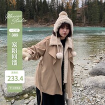 (Pamper to give back to the six-fold scramble for non-quality issues without conceding) fake two lamb fur coats women